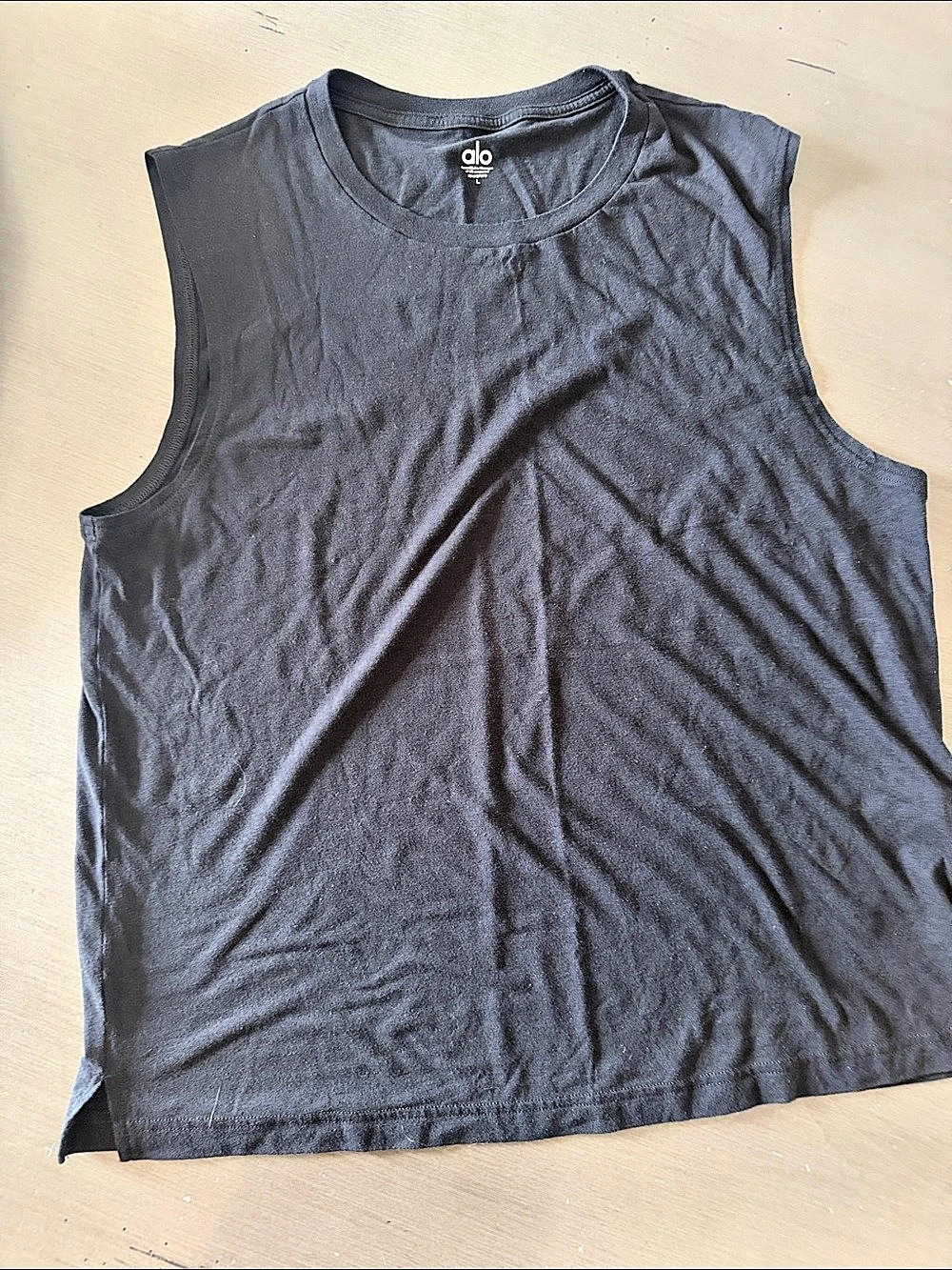 alo RN#87370 Men's Triumph Black Muscle Tank  Size Large